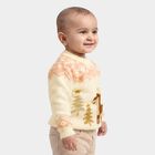Infants' Peach Crew Neck Printed Pullover, पीच, small