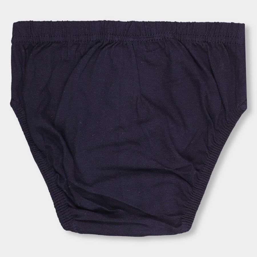 Boys' Dark Navy V-Cut Printed Briefs, Navy Blue, large image number null