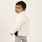 Infants Navy and White High Neck Casual Sweatshirt, नेवी ब्लू, small image number null