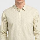 Men's Light Green Cotton Long Sleeve Casual Shirt, Light Green, small