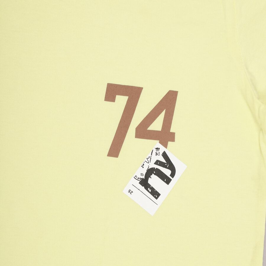 Boys' Bright Yellow Round Neck Casual T-Shirt, पीला, large image number null