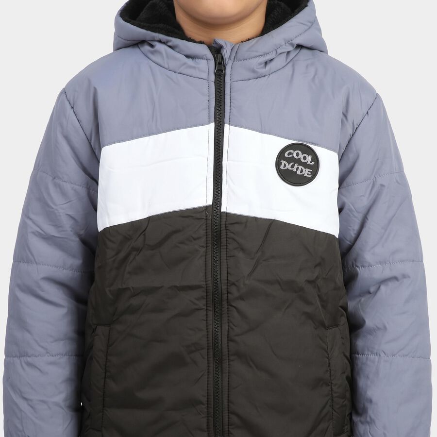 Boys Light Blue Hooded Puffer Jacket, Light Blue, large