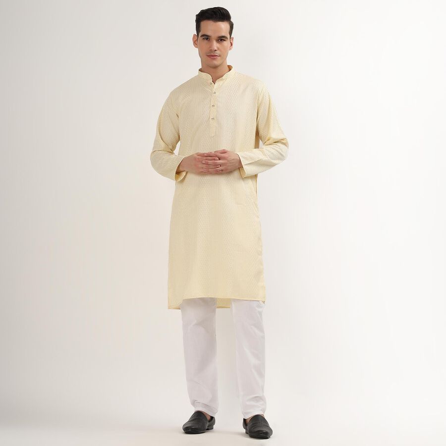 Men's Kurta Pyjama, गहरा पीला, large image number null