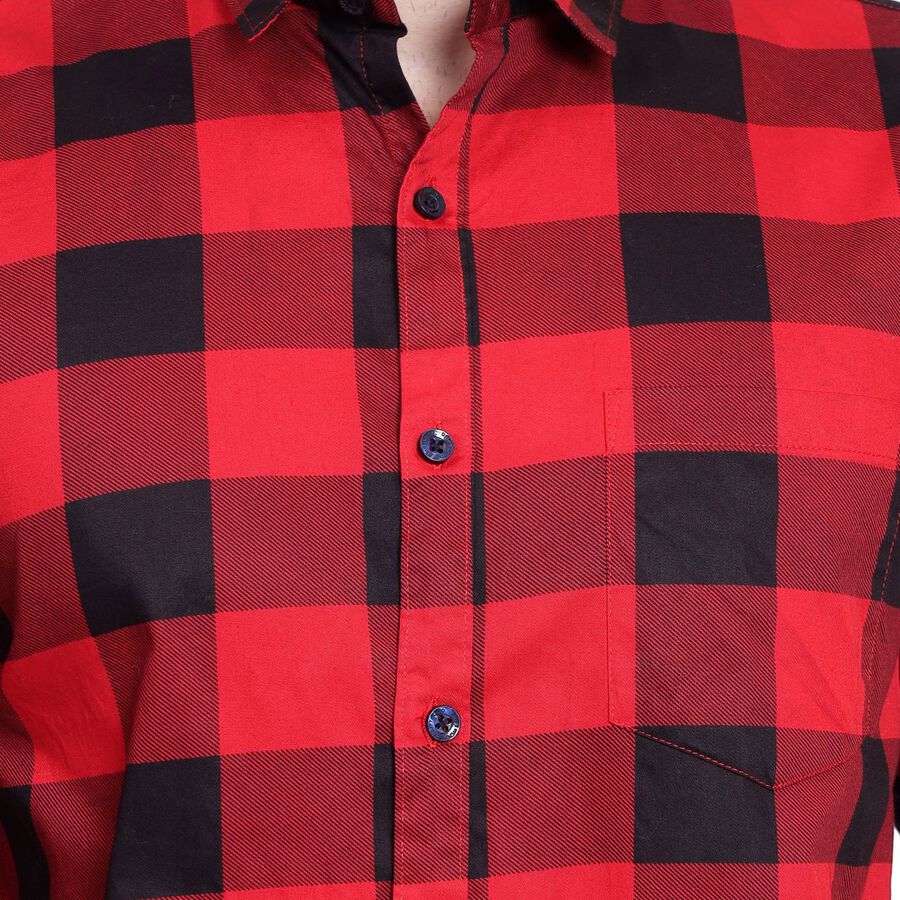 Men's 100% Cotton Casual Shirt, लाल, large image number null
