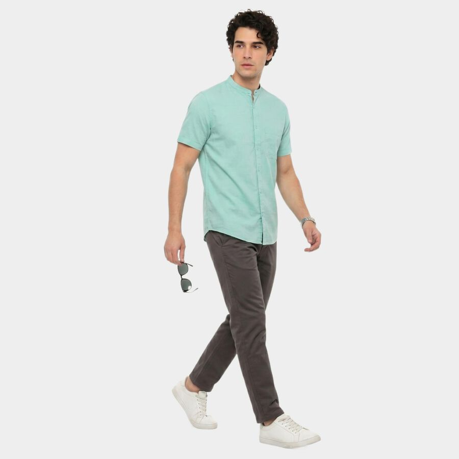 Men's Aqua Cotton Casual Shirt, एक्वा, large