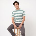 Men's Aqua Round Neck Regular T-Shirt, Aqua, small