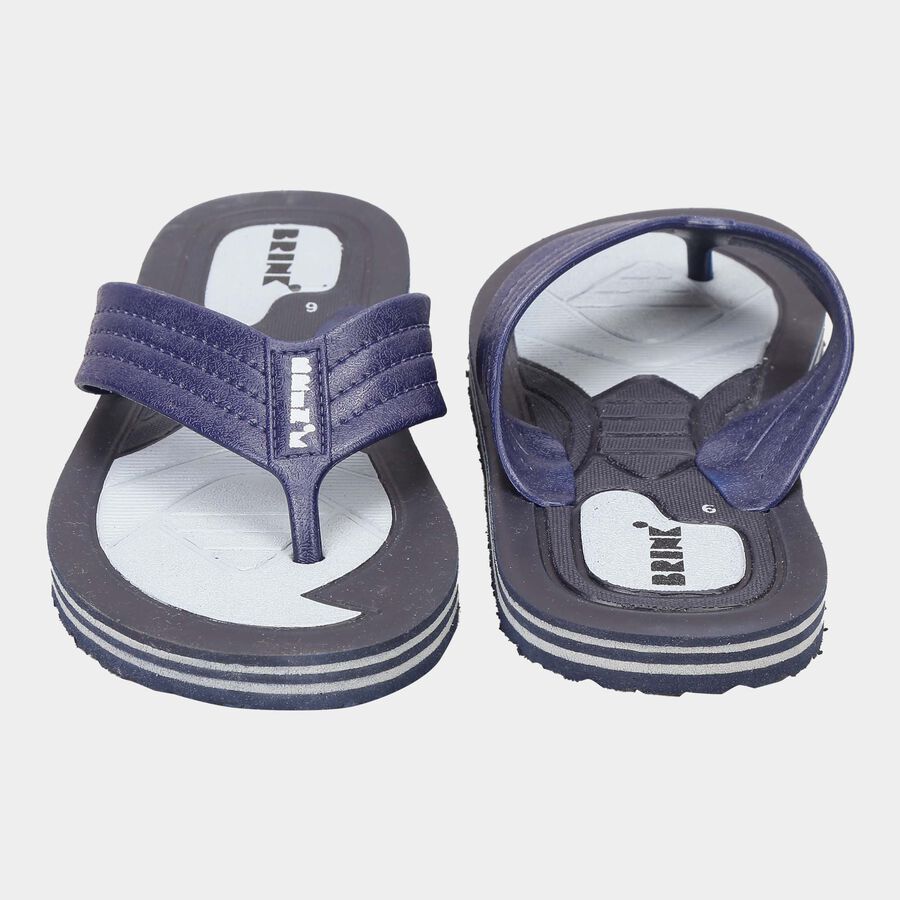 Men Printed Flip Flops, Navy Blue, large image number null