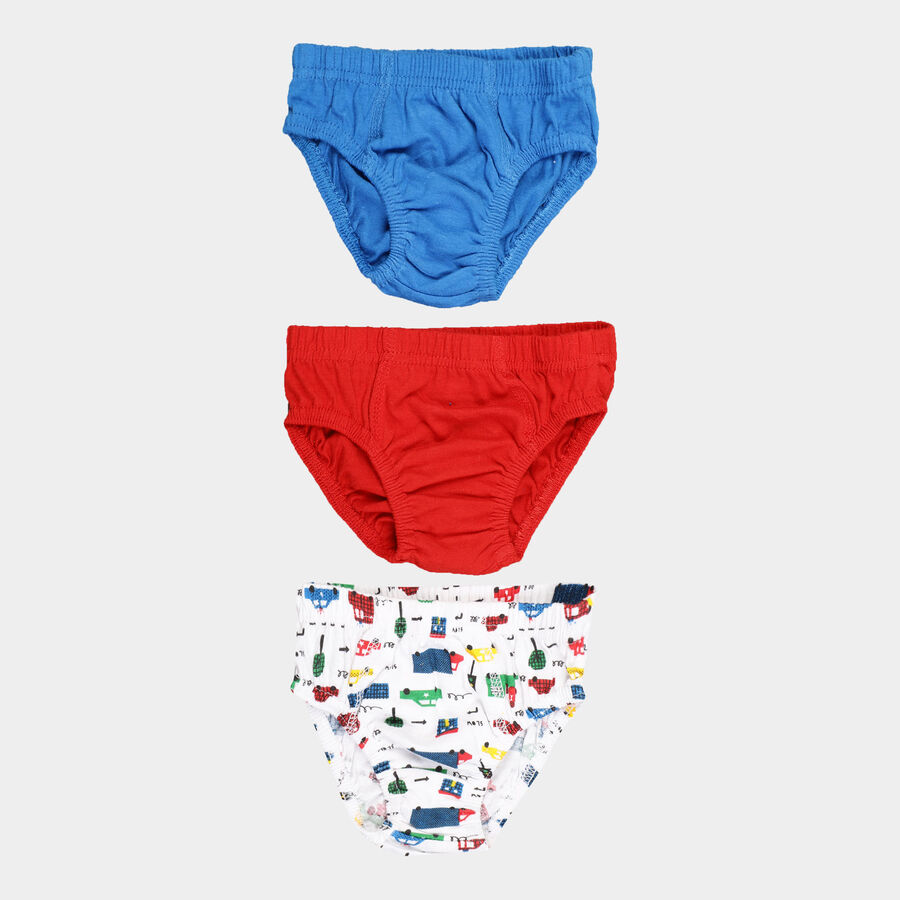 Boys Cotton All Over Print Brief, Red, large image number null