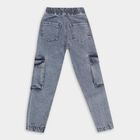 Boys' Stonewashed Blue Cargo Fit Elasticated Jeans, हल्का नीला, small image number null