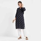 Printed Kurta, Navy Blue, small image number null