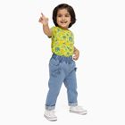 Infants Light Blue Relaxed Fit Decorative Jeans, मध्यम नीला, small image number null