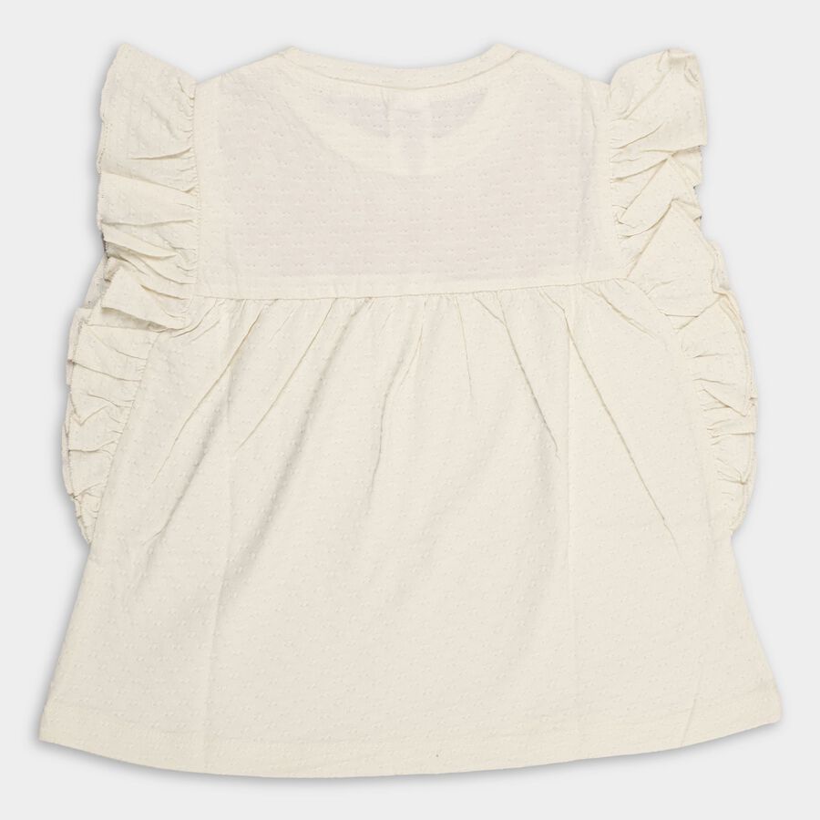 Girls' 100% Cotton T-Shirt, ऑफ व्हाइट, large image number null