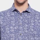 Cotton Printed Casual Shirt, Mid Blue, small image number null