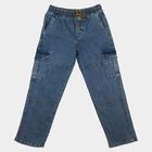 Boys Blue Cargo Fit Utility Jeans, Mid Blue, small