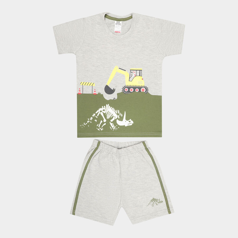 Boys Baba Suit, Melange Light Grey, large image number null