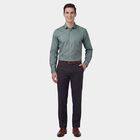 Men's Green Spread Collar Classic Formal Shirt, Dark Green, small