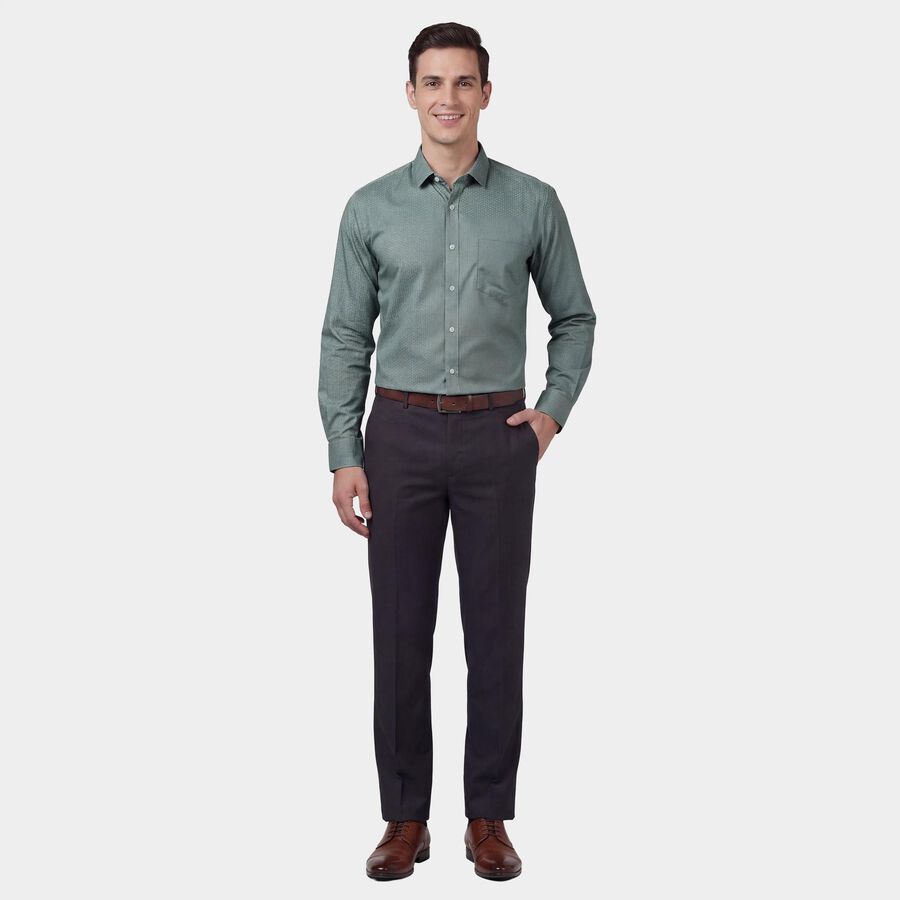 Men's Green Spread Collar Classic Formal Shirt, Dark Green, large