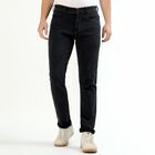Men's Jet Black Slim Fit Jeans, गहरा ग्रे, small image number null