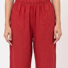 Women's Maroon Regular Fit Striped Palazzos, Maroon, small