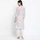Printed 3/4th Sleeves Flared Kurta, Light Green, small image number null
