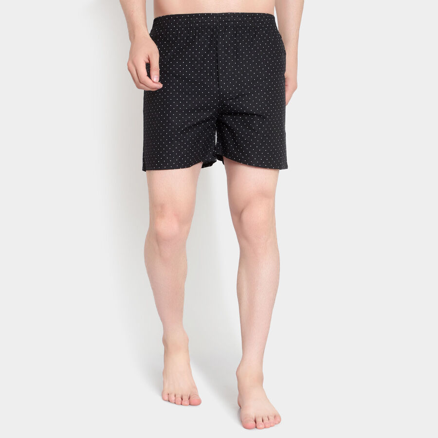 Printed Cotton Boxers, Black, large image number null