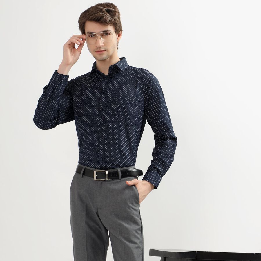 Men's Formal Shirt, Navy Blue, large image number null
