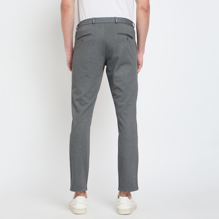Men's Slim Fit Casual Trousers, हल्का ग्रे, large image number null