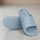 Men's Light Blue Slip-On Slide Sandals, नीला, small
