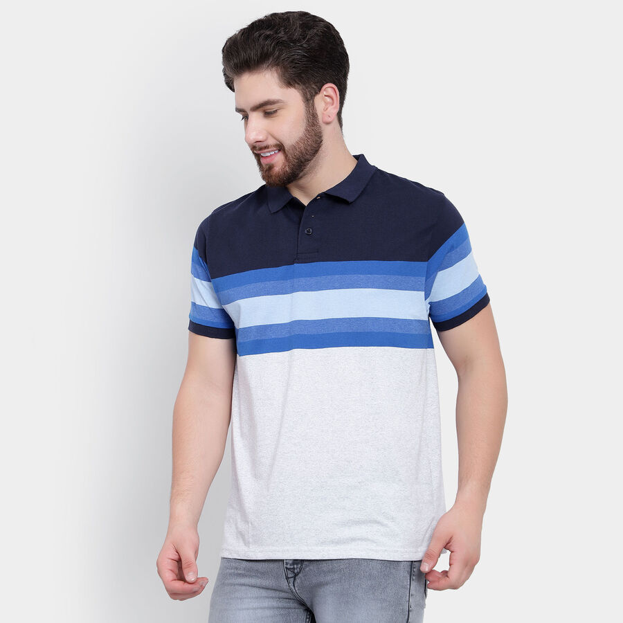 Stripes Polo Shirt, Light Grey, large image number null