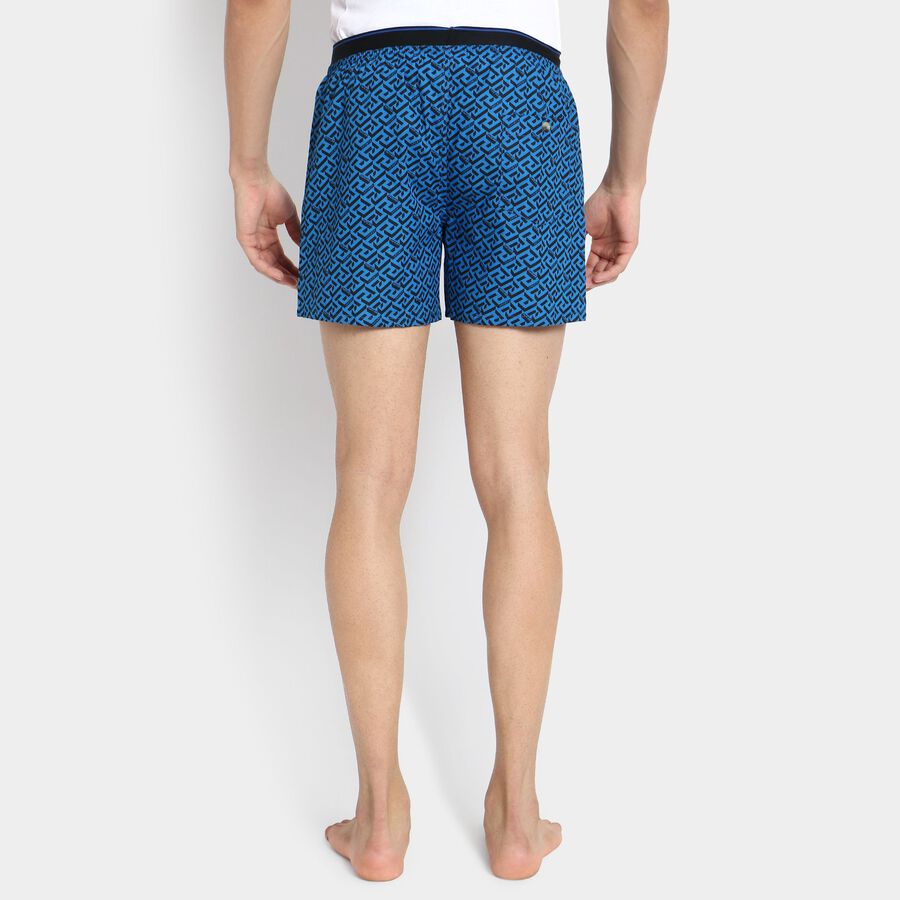 Men's 100% Cotton Boxers, गहरा नीला, large