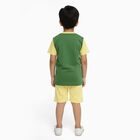 Boys' Dark Green Cotton Round Neck Cartoon Print Baba Suit, गहरा हरा, small image number null