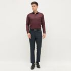 Men's Jet Blue Slim Fit Formal Trousers, Dark Blue, small