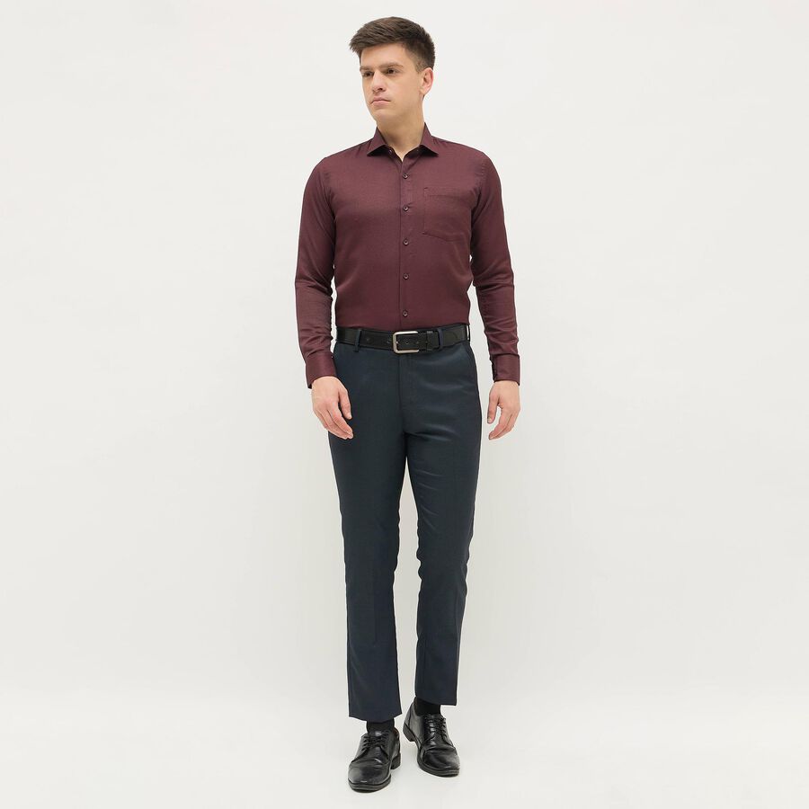 Men's Jet Blue Slim Fit Formal Trousers, Dark Blue, large