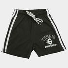 Boys Olive Green Regular Fit Graphic Print Bermuda Shorts, ओलिव, small