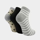 Women's Assorted Regular Fit Striped Pack of 3 Socks, चुनिंदा, small