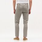 Men's Muted Grey Slim Fit Flat-Front Casual Trousers, हल्का ग्रे, small