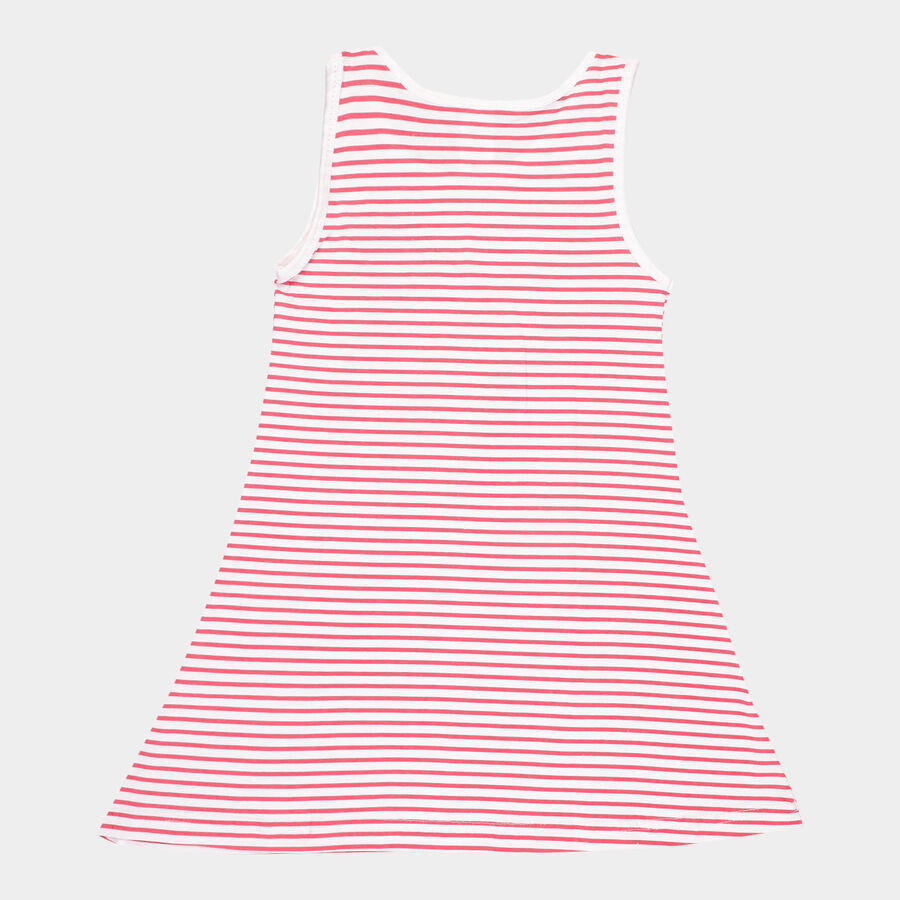 Girls Cotton Frock, Red, large image number null