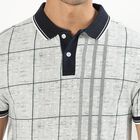 Men's Grey Cotton Polo Neck Printed T-Shirt, Dark Green, small image number null