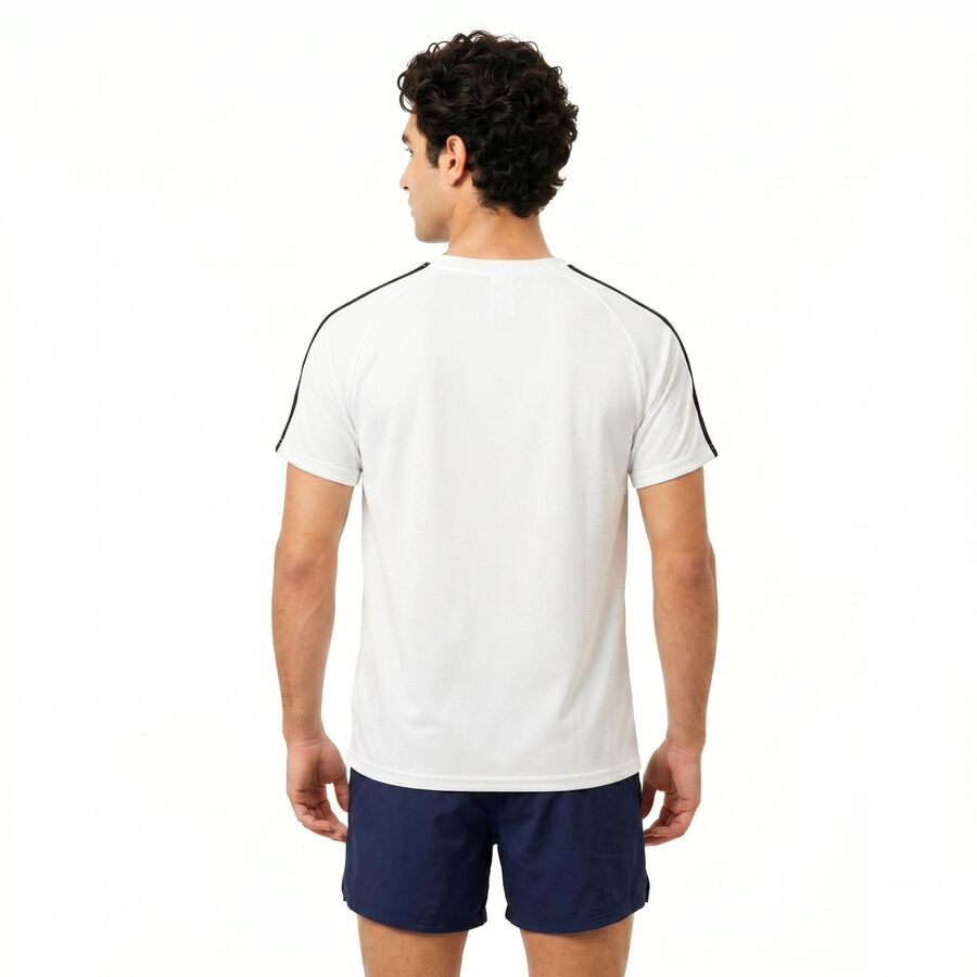 Men's White Drifit T-Shirt, सफ़ेद, large