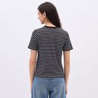 Women's Jet Black Cotton Round Neck Casual T-Shirt, काला, small image number null