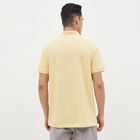 Men's Pale Yellow Polo Collar Casual T-Shirt, Yellow, small