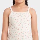 Girls' Mint Green Cotton Sleeveless Straight Neck Vest, हल्का हरा, small