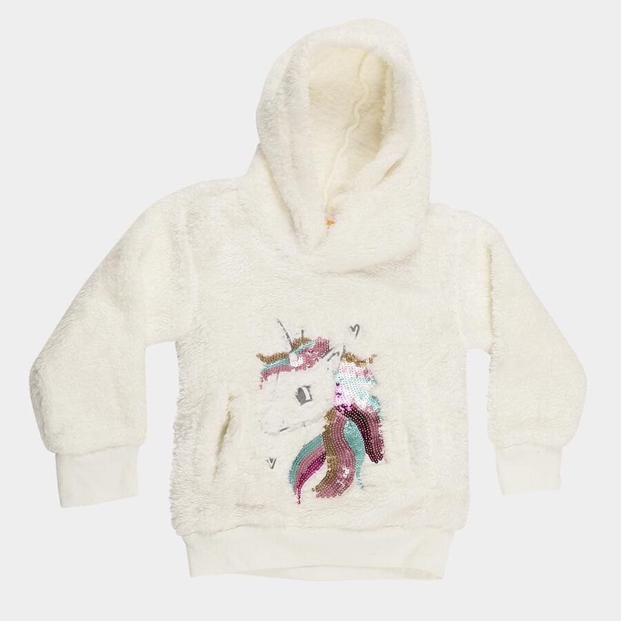 Girls' Sweatshirt, Off White, large image number null