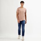 Men's Stonewashed Blue Slim Fit Five-Pocket Jeans, Mid Blue, small image number null