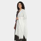 Women's White Self Design Dupatta, सफ़ेद, small