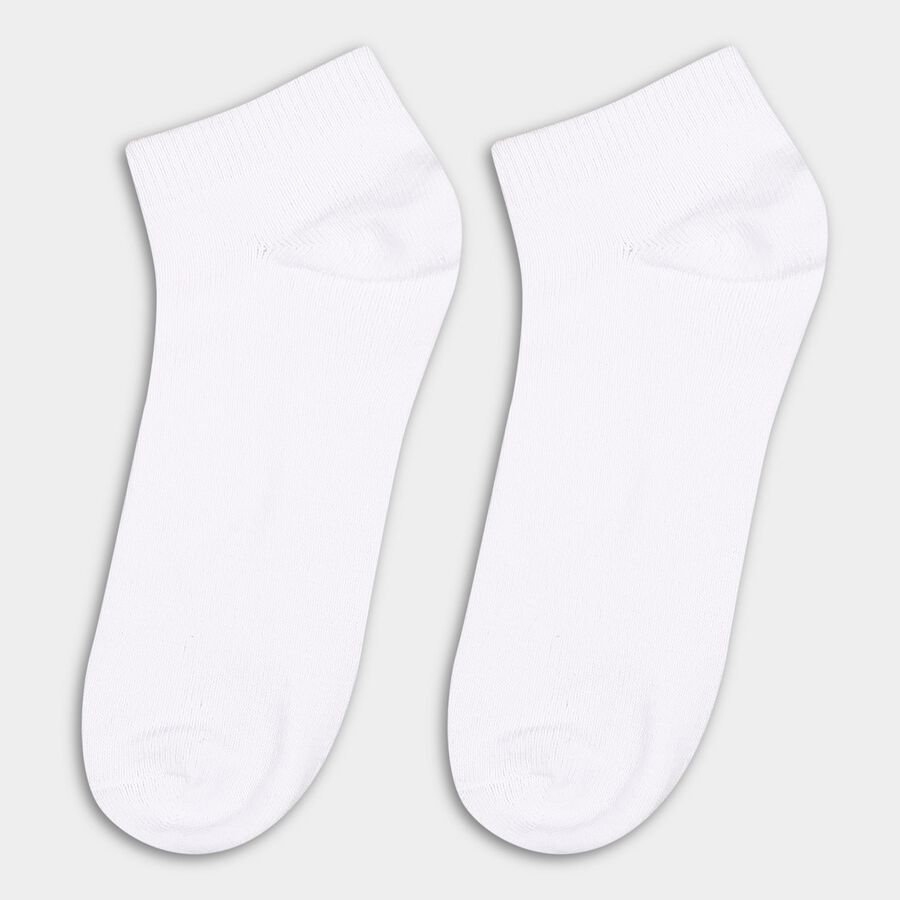 Men's White, Charcoal Black and Light Heather Gray Cotton Blend Ankle Socks, Charcoal, large image number null