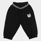 Infants' Black Regular Fit Jogger Trousers, काला, small