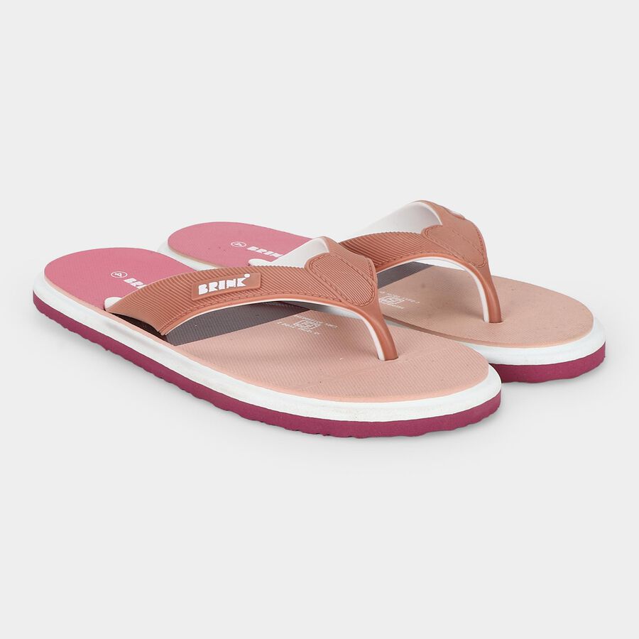 Women's Pink Flip-Flops Slippers, Pink, large