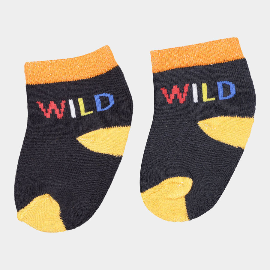 Infants Solid Cotton Socks, Navy Blue, large image number null