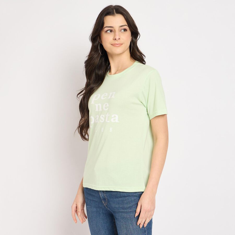 Ladies' Round Neck T-Shirt , Neon Green, large
